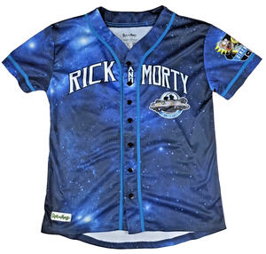 Rick and Morty Galaxy Jersey Baseball Shirt Adult Medium Space Sublimated Merch
